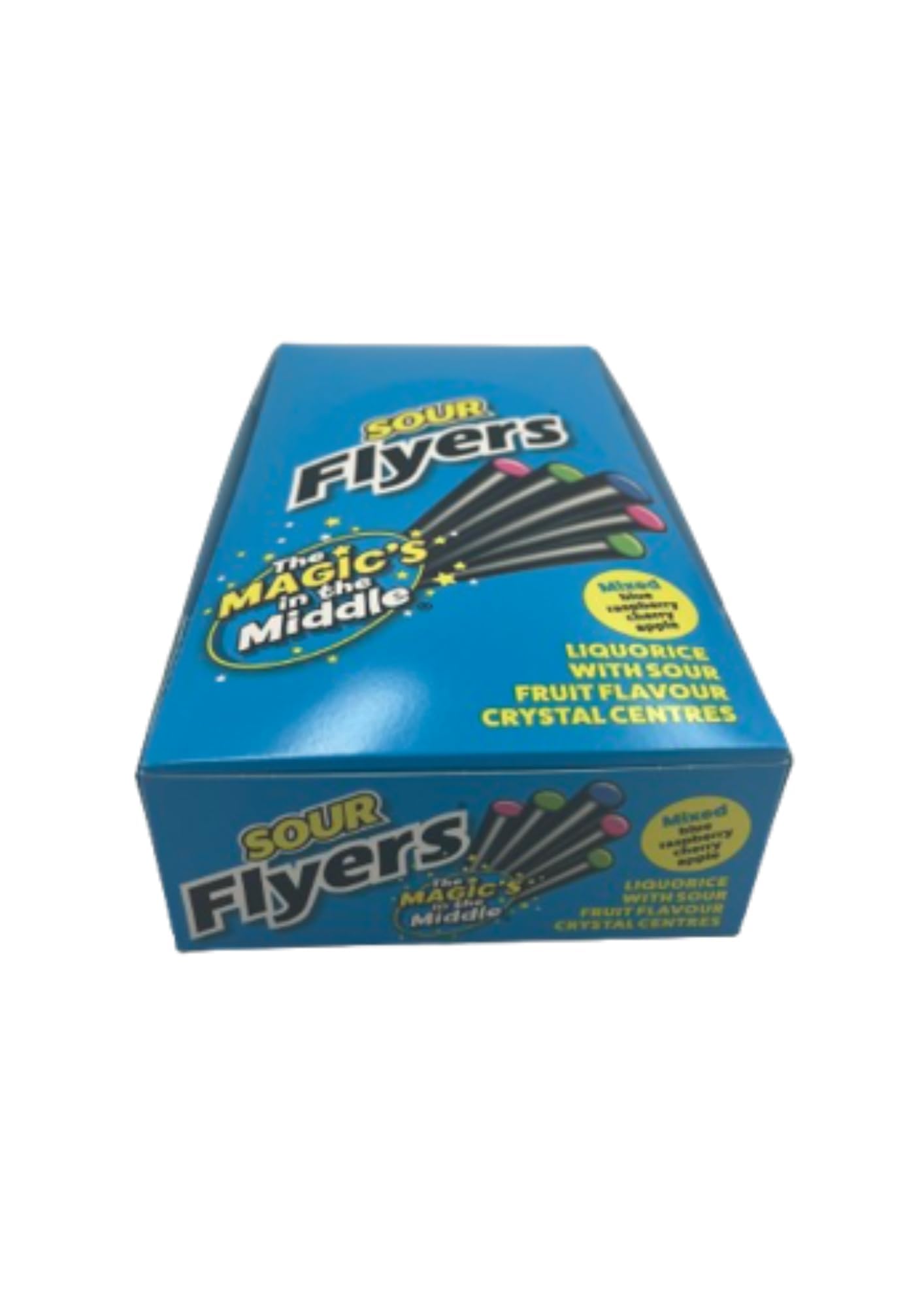 Stockley's Giant Sour Liquorice Flyers - 40 Sticks with Sour Fruit Crystals | Vegan Chewy Sweets