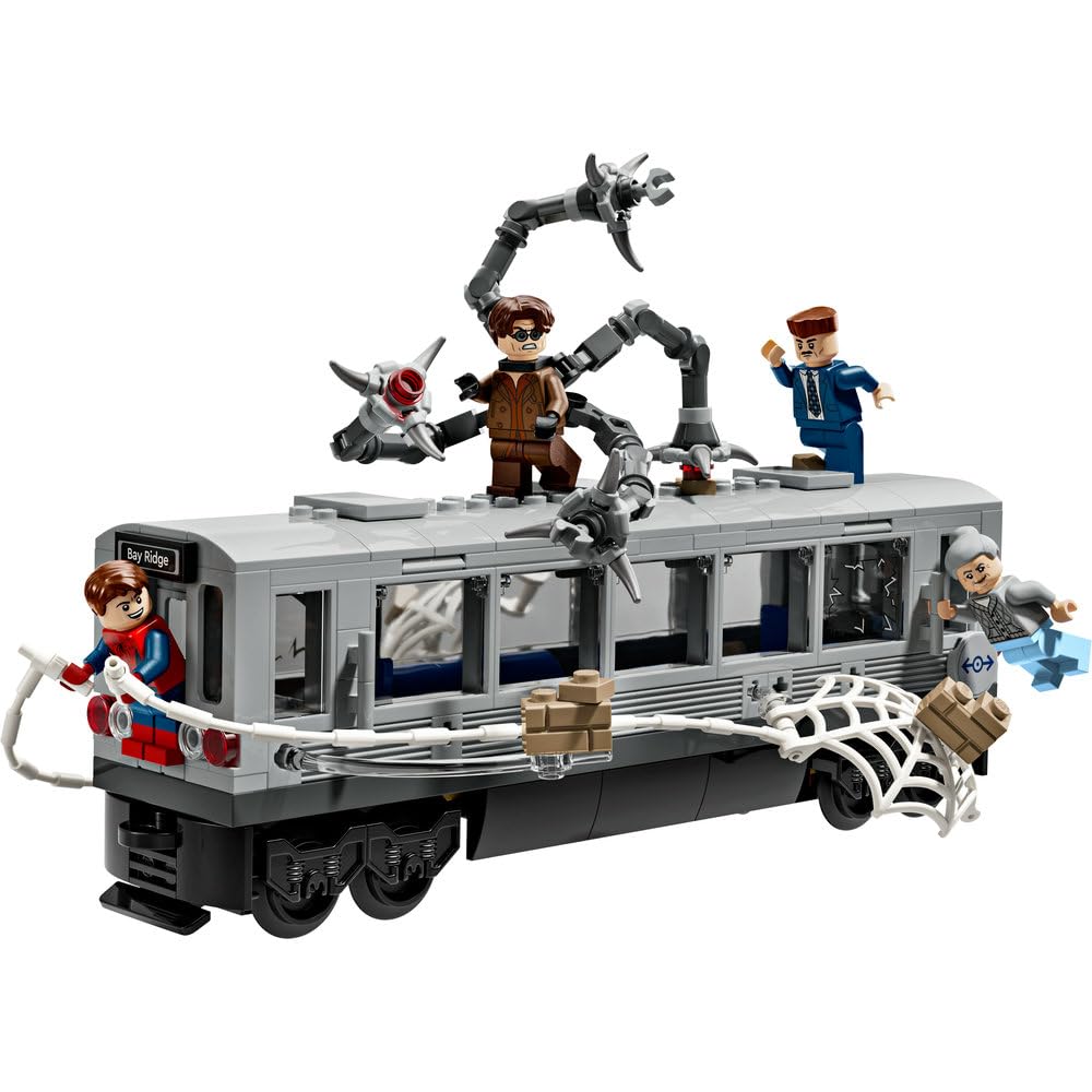 LEGO Marvel Spider-Man vs. Doc Ock Subway Train Scene - Building Playset for Ages 9+