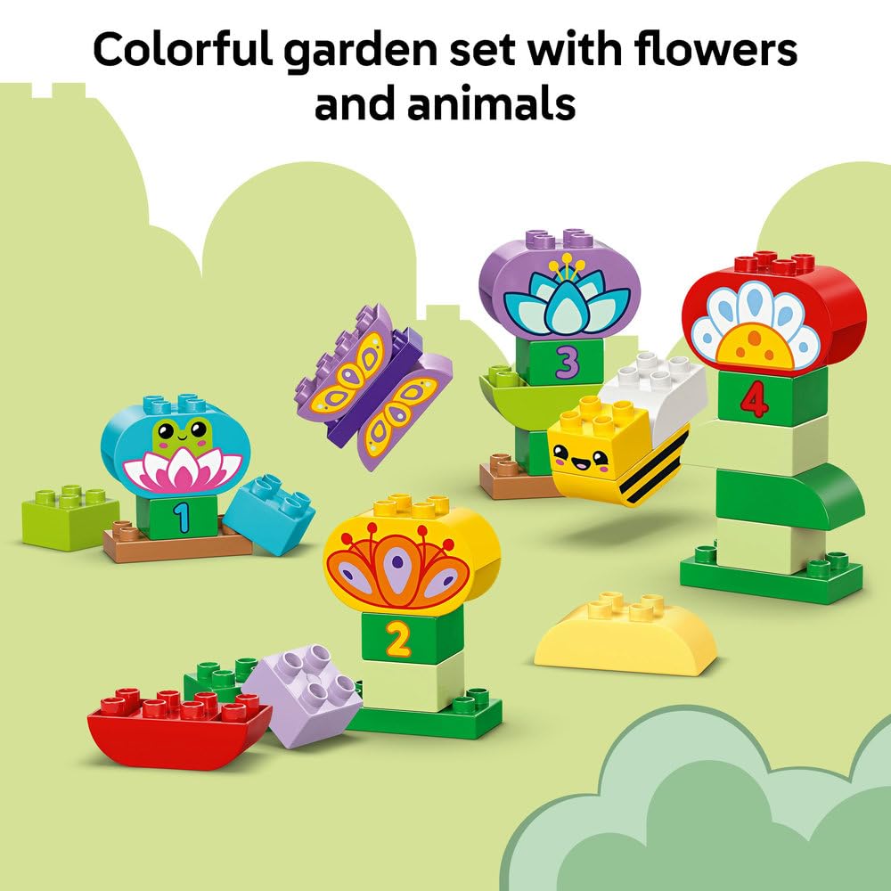 LEGO DUPLO Creative Garden & Flowers Stacking Toy - Educational Building Set for Toddlers 2+