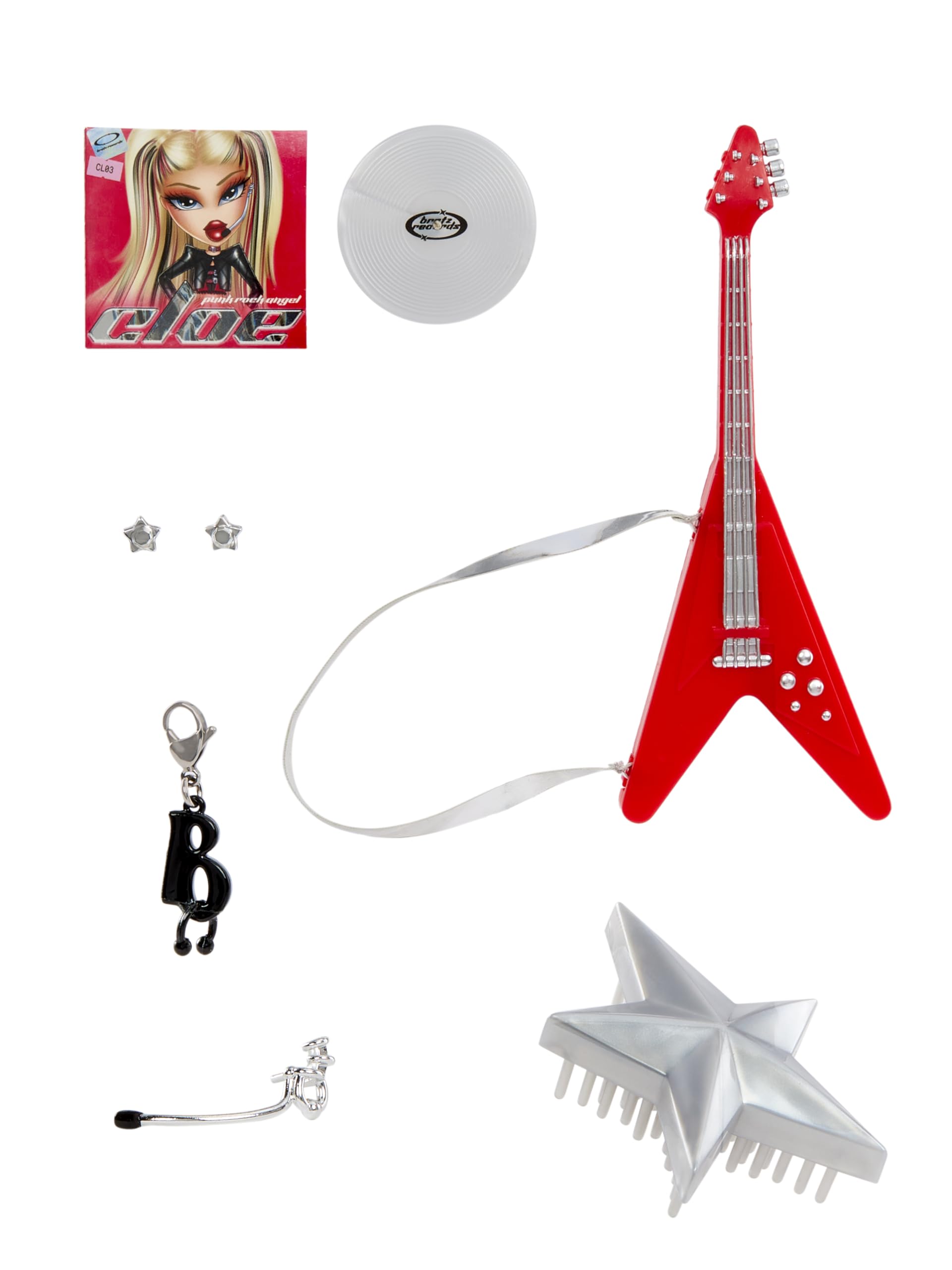 Bratz Pop Starz Cloe Fashion Doll - 11.5 inches | Collectable Charm | Electric Guitar 7