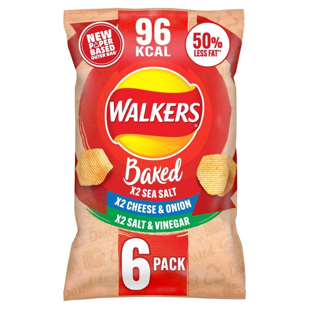 Walkers Oven Baked Variety Pack Crisps 6 x 22g