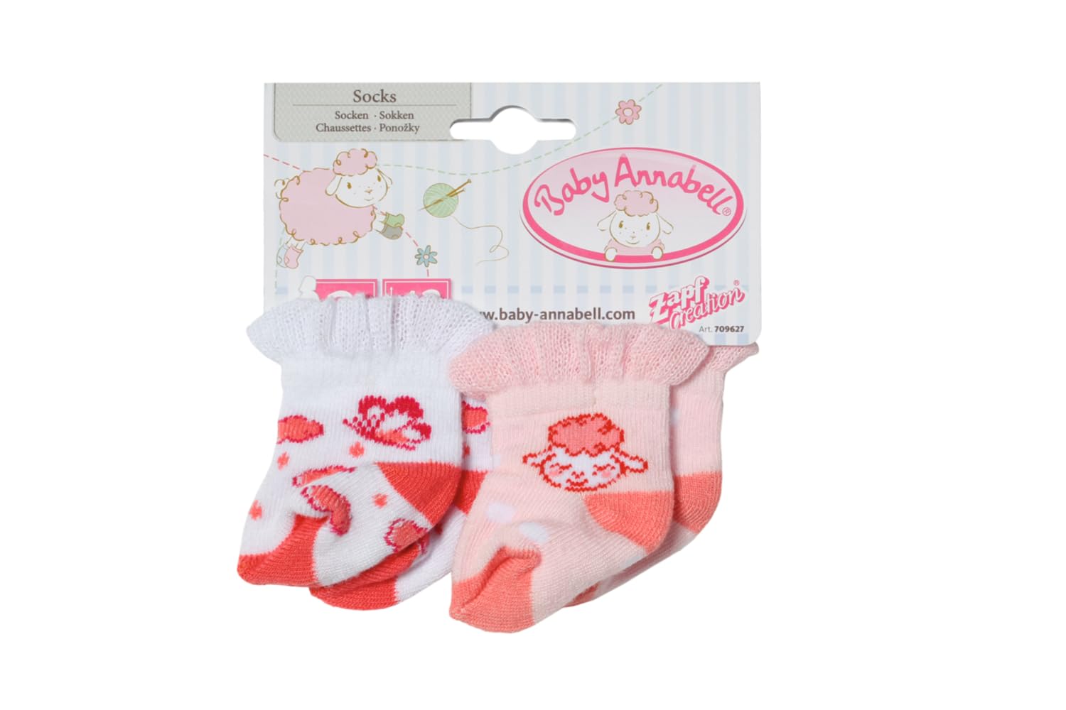Baby Annabell Doll Socks - 2 Pack Assorted, Fits Up to 43cm Dolls | Ages 3+ 3
