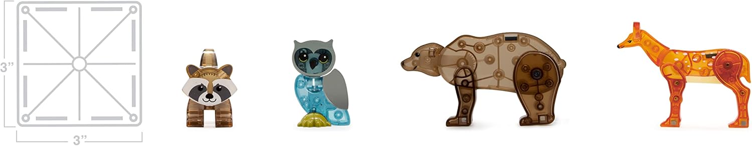 Magna-Tiles Forest Animals 25-Piece Set - Magnetic Building Toys for Kids 3+