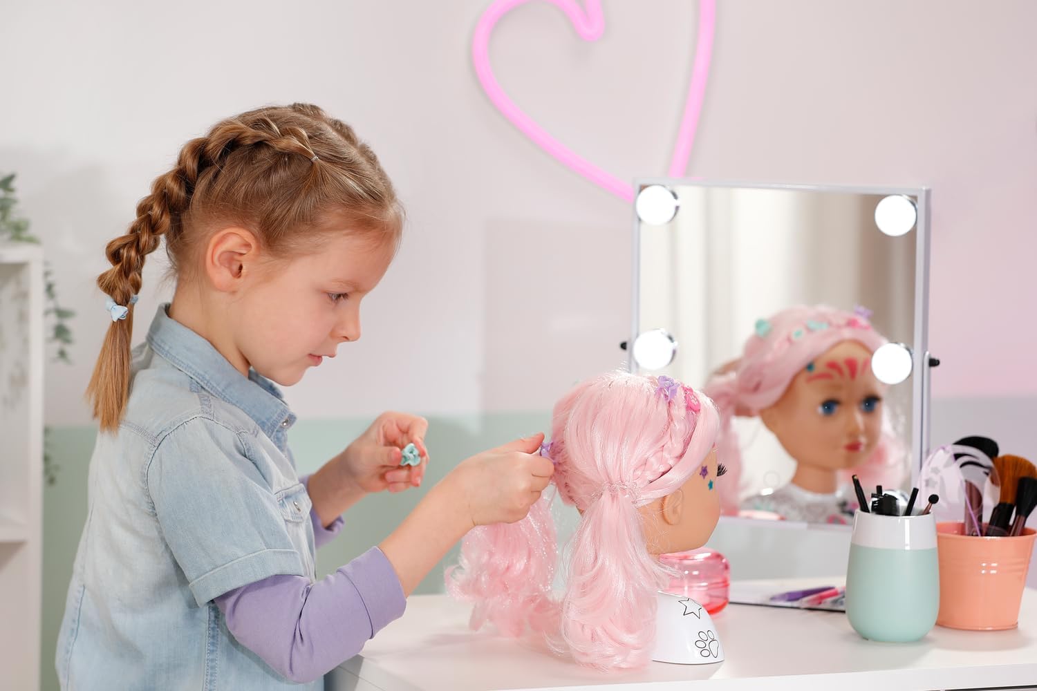 BABY born Styling Head Artist with Face Stencil and Hair Accessories 7