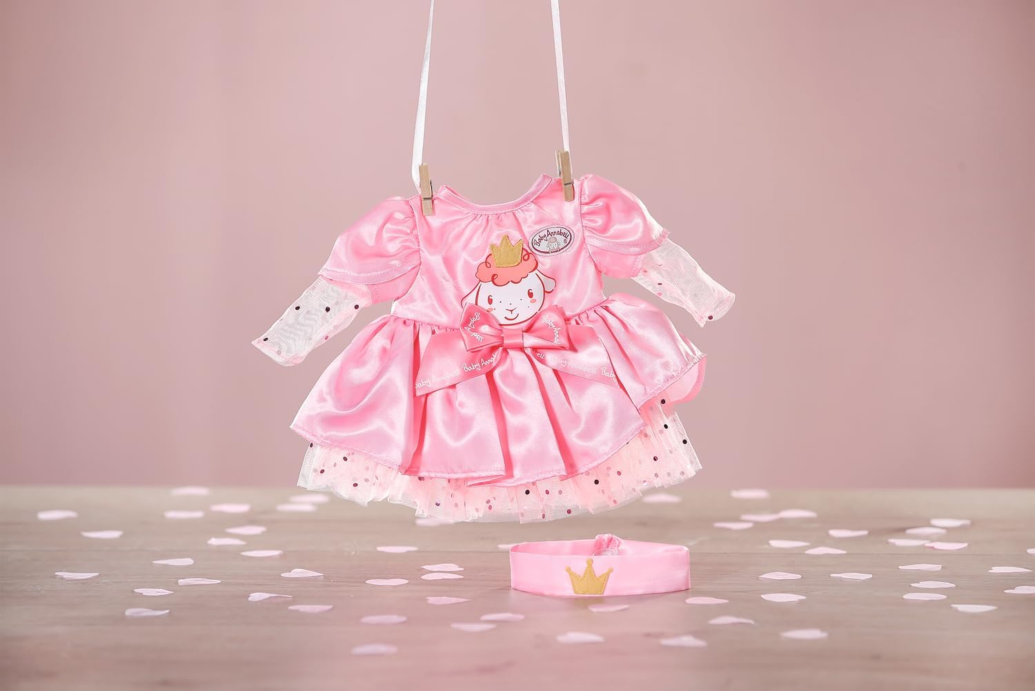 Baby Annabell Happy Birthday Dress 710548 - Pink Tulle Dress with Crown for 43cm Dolls 4