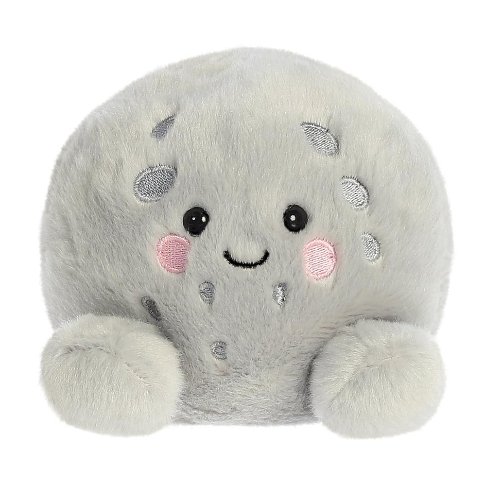 Celene Moon Palm Pals Soft Toy - Grey Plush, 13cm, Eco-Friendly, Suitable from Birth