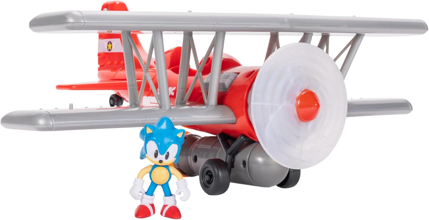 Sonic The Hedgehog Tornado Biplane Playset - Includes 6cm Sonic Figure 1