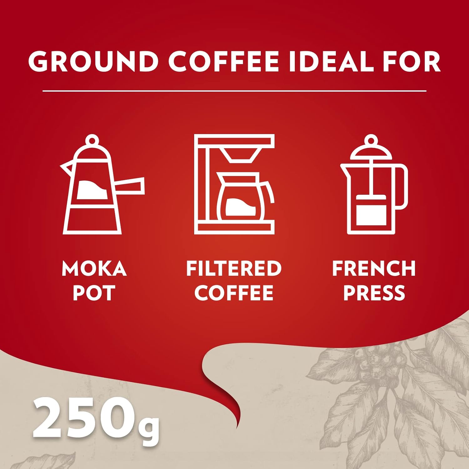 Lavazza Qualita Rossa Ground Coffee, 250g 3