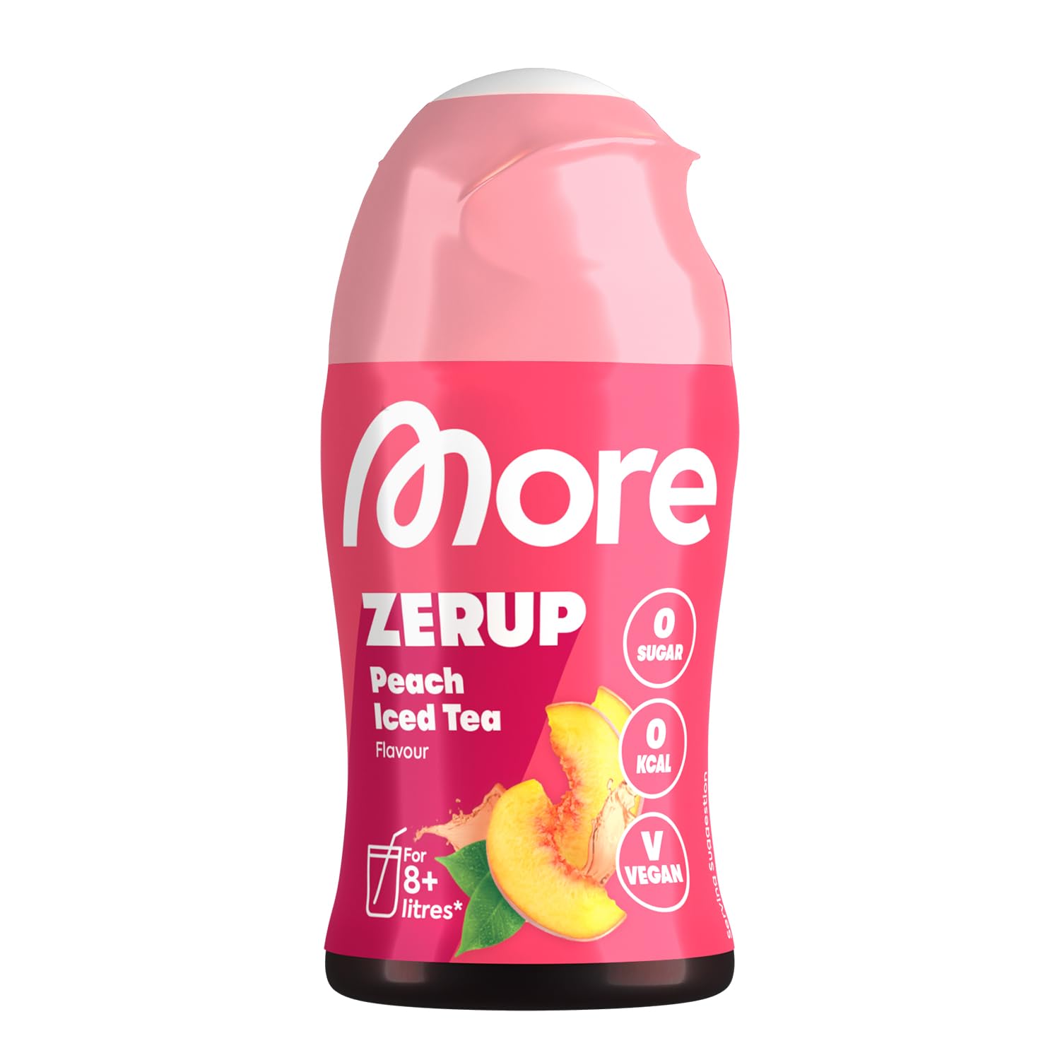 MORE Zerup Peach Iced Tea Zero Calorie Syrup with Real Fruit Extracts, 65ml Concentrate