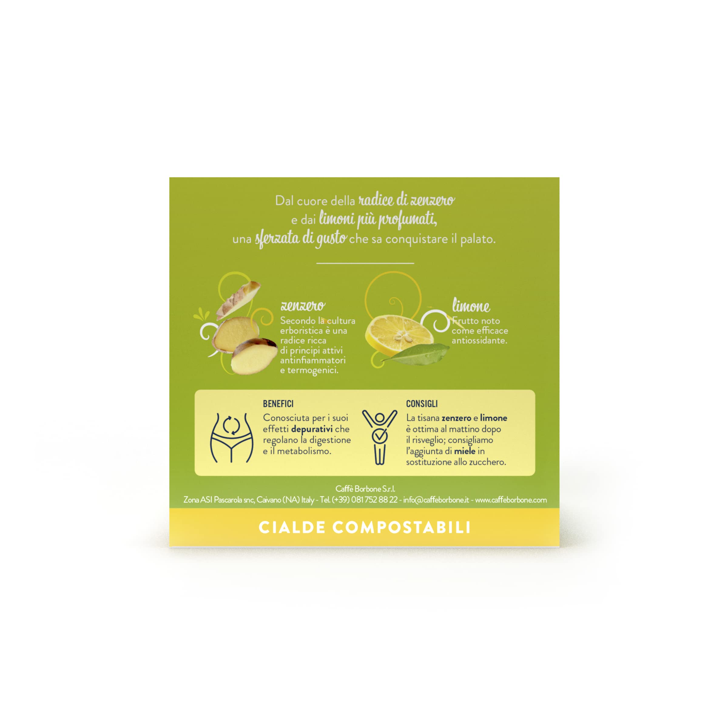 Caffè Borbone Ginger and Lemon Infusion - 72 Pods (4 Packs of 18) - ESE Compatible 4