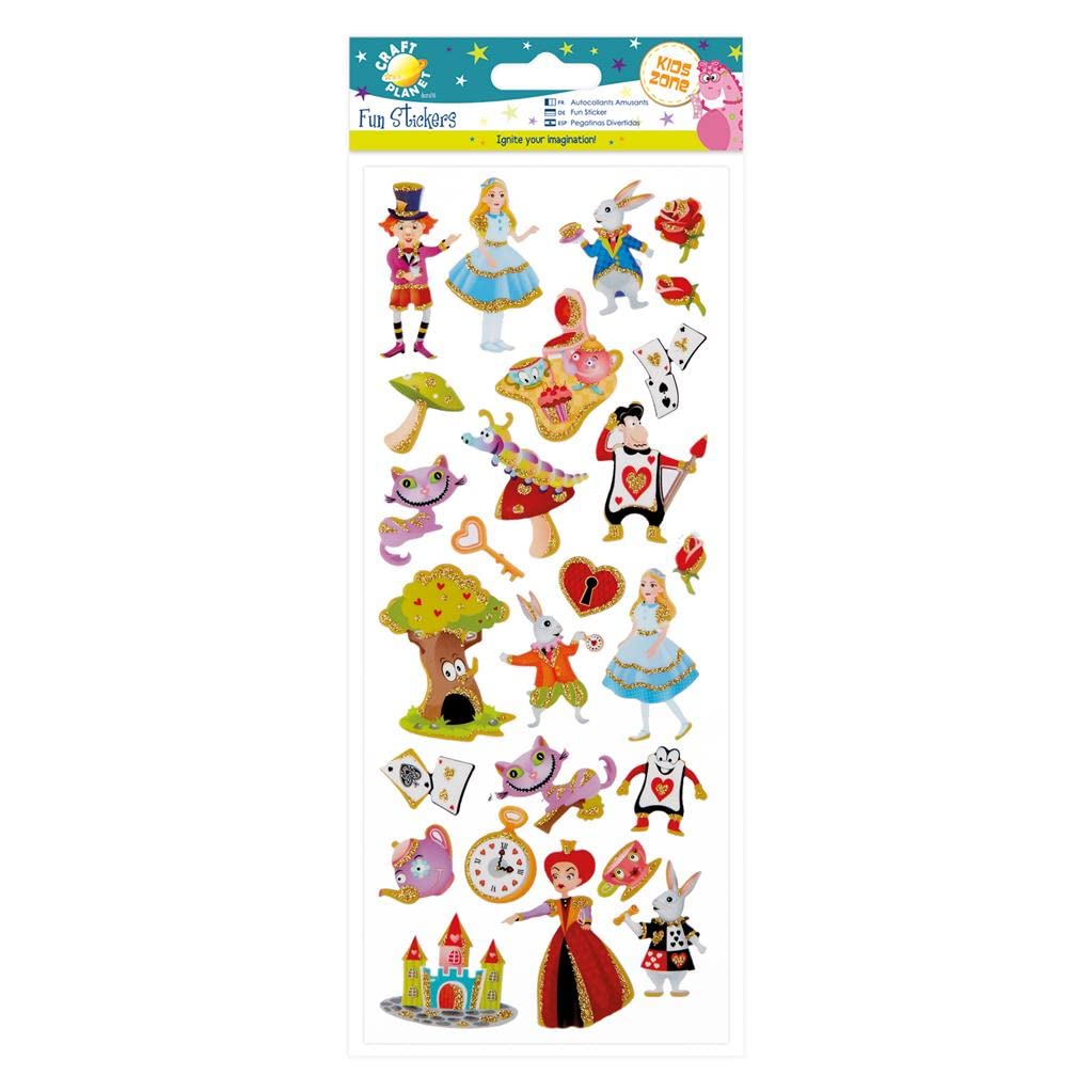 Craft Planet Alice in Wonderland Stickers - Assorted Fun Craft Stickers for Kids