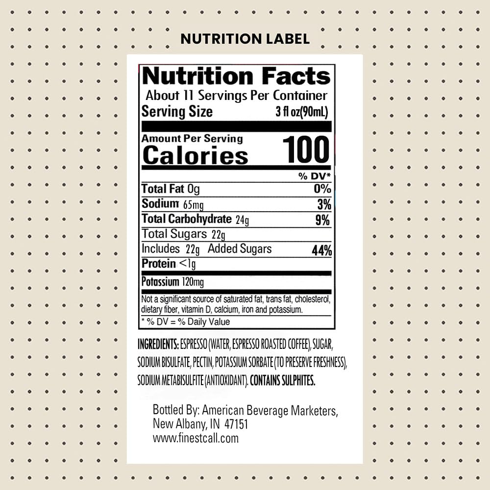 Finest Call Espresso Martini Premium Pre-Made Cocktail Mix - 80% Espresso, 1 Litre