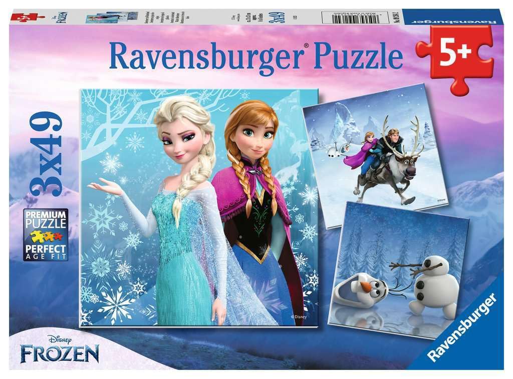 Ravensburger Disney Frozen 3-in-1 Jigsaw Puzzle Set | 3 x 49 Pieces | Ages 5+