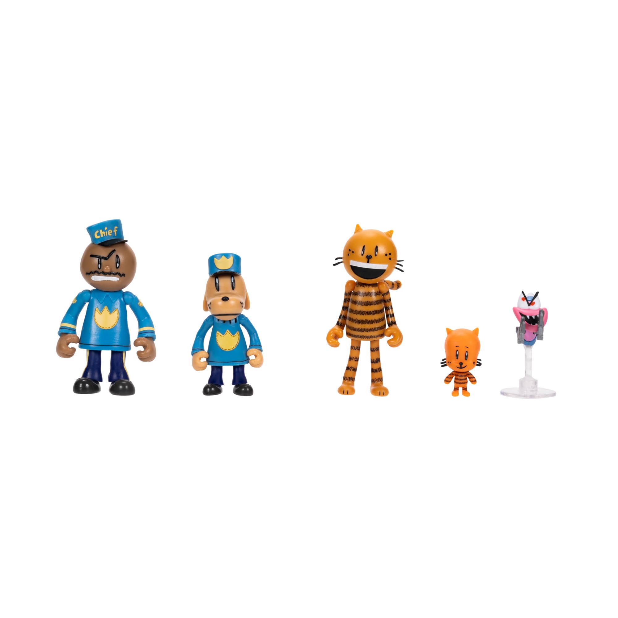 Jakks Pacific Dog Man Movie - Lil Petey, Petey, Chief, Flippy 6.3cm Action Figures Multipack 4