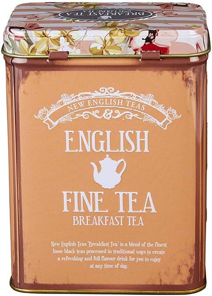 New English Teas - Floral Tea Tin with 125g Loose-Leaf English Breakfast Tea 4