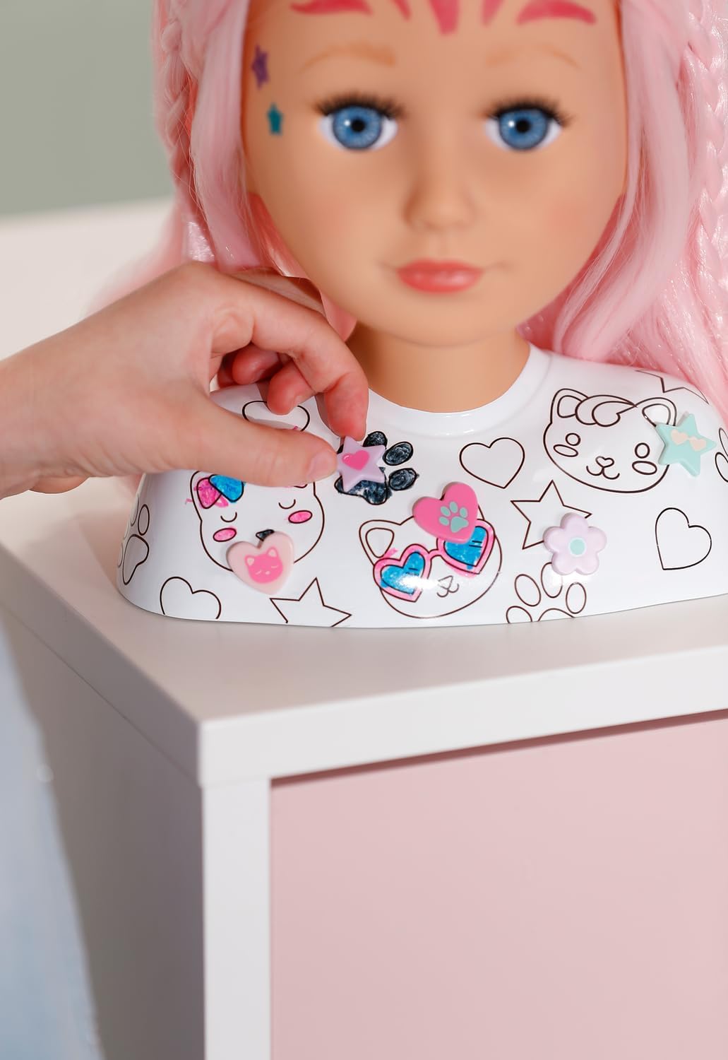 BABY born Styling Head Artist with Face Stencil and Hair Accessories 8