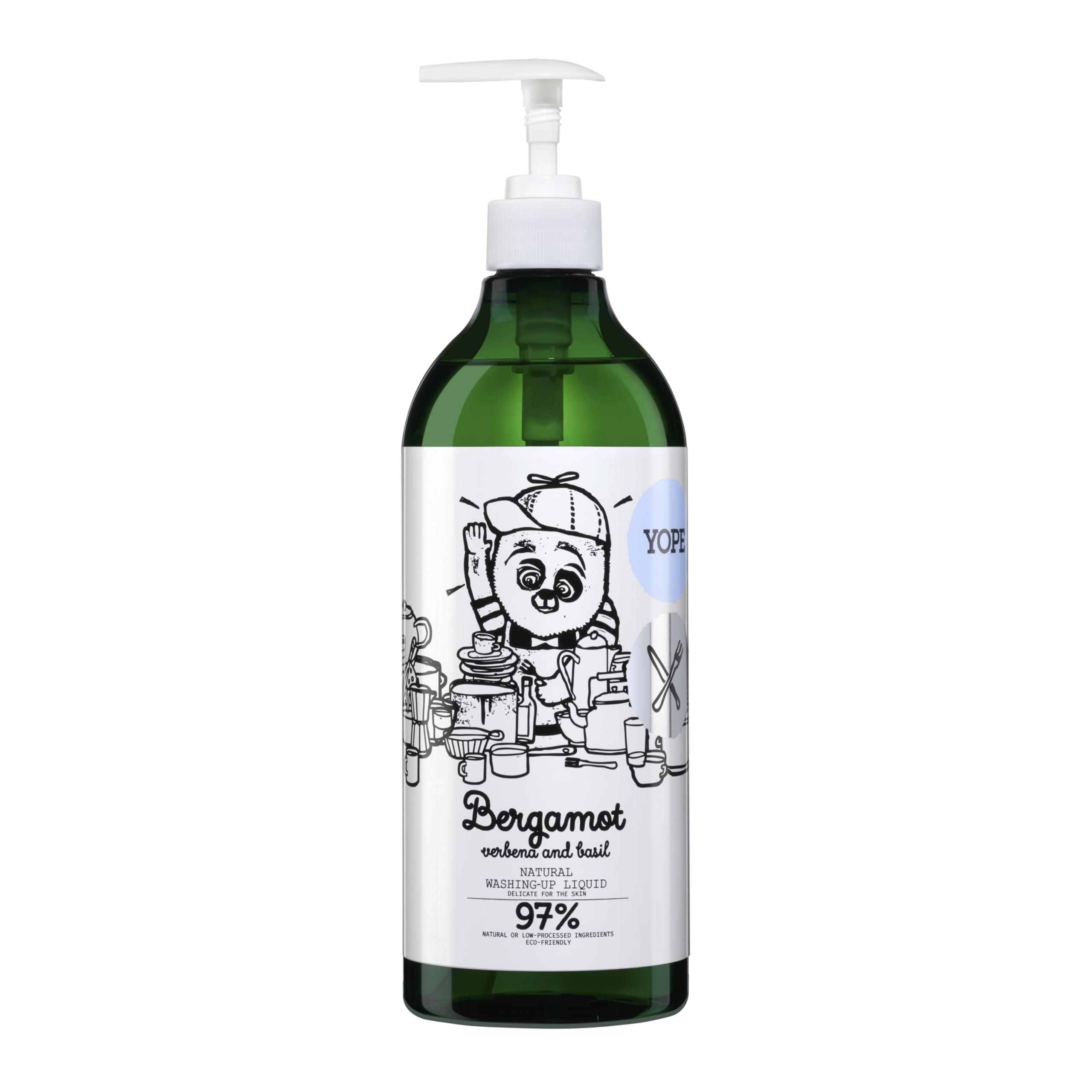 Yope Natural Detergent Washing-Up Liquid - Bergamot & Basil | Vegan, Cruelty Free | 750 ml 1