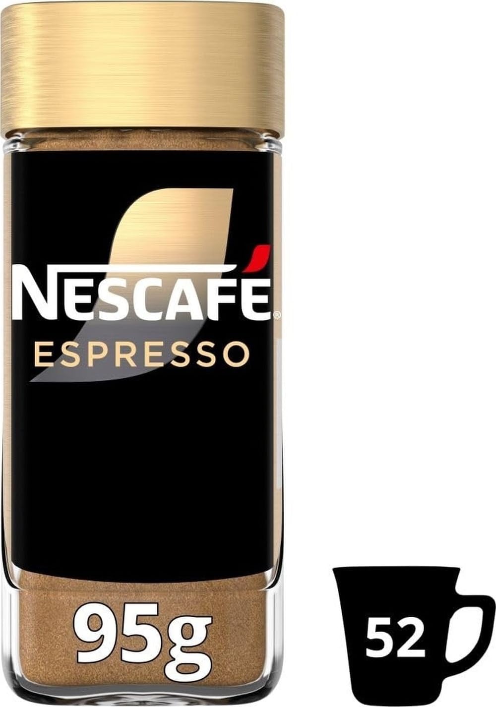 Nescafé Espresso Instant Gold Blend Coffee - Rich Crema, 100% Arabica, 95g Jar
