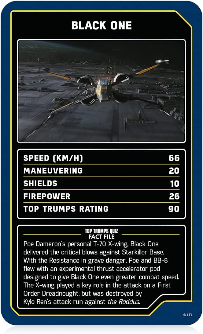 Top Trumps Star Wars Starships Card Game