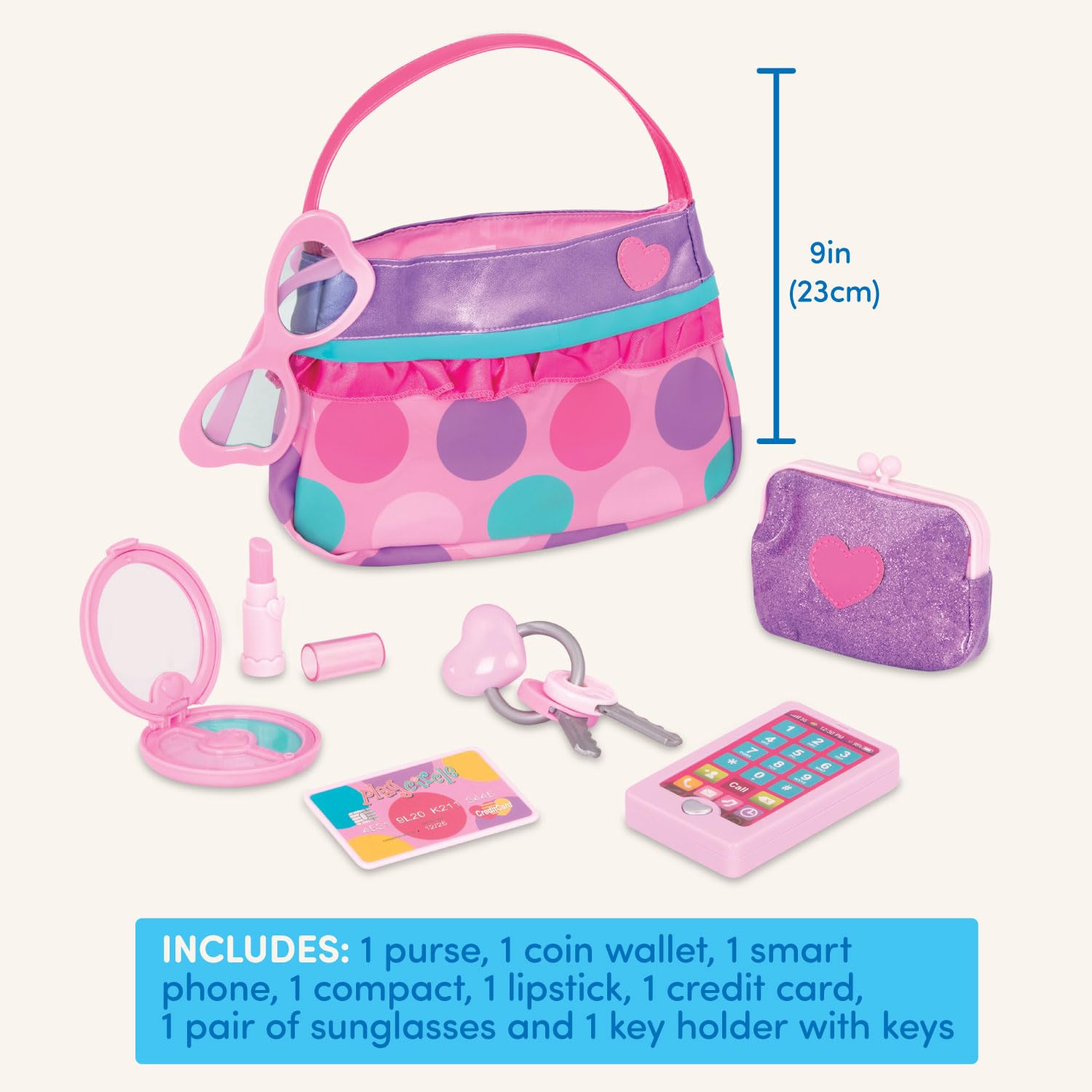 Play Circle Princess Purse Role Play Set with 8 Accessories 13