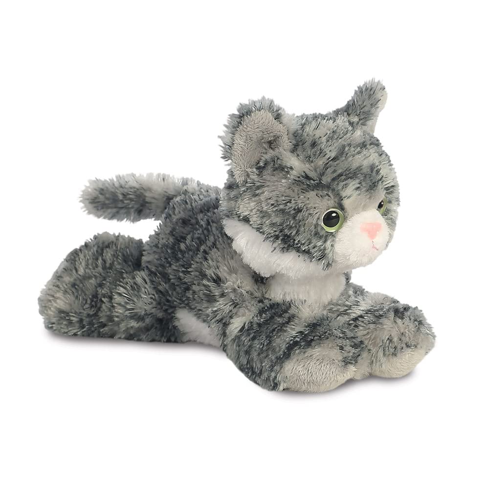 AURORA Mini Flopsies Lily The Grey Tabby Stuffed Animal | 20cm | Soft Toy
