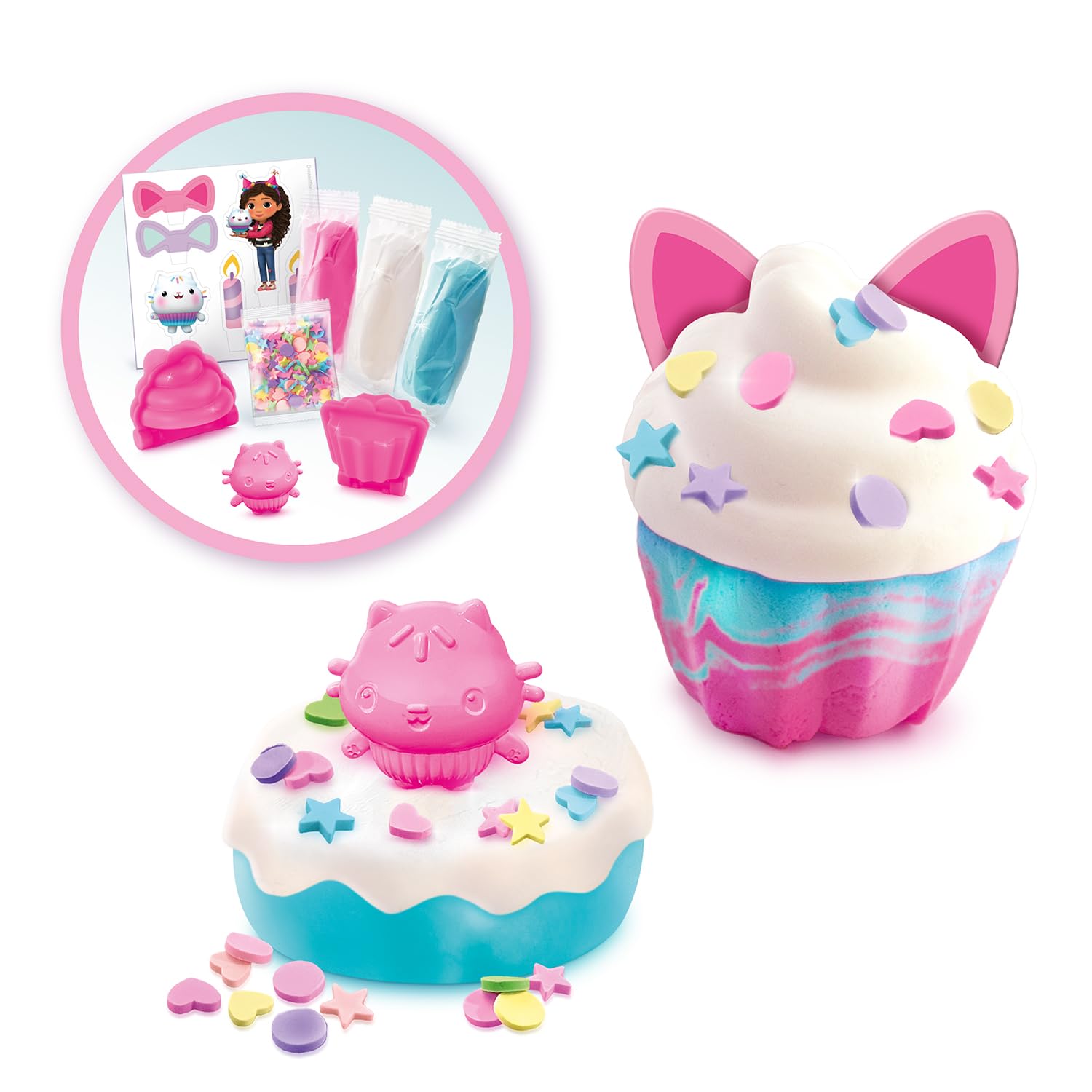 Gabby's Dollhouse Mystery Cat Box Clay Sensory Kit - Cakey Cat Charm, Ages 3+ 3