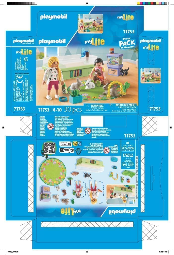 Playmobil My Life Family with Rabbits Playset - Animal Figures for Kids 4+