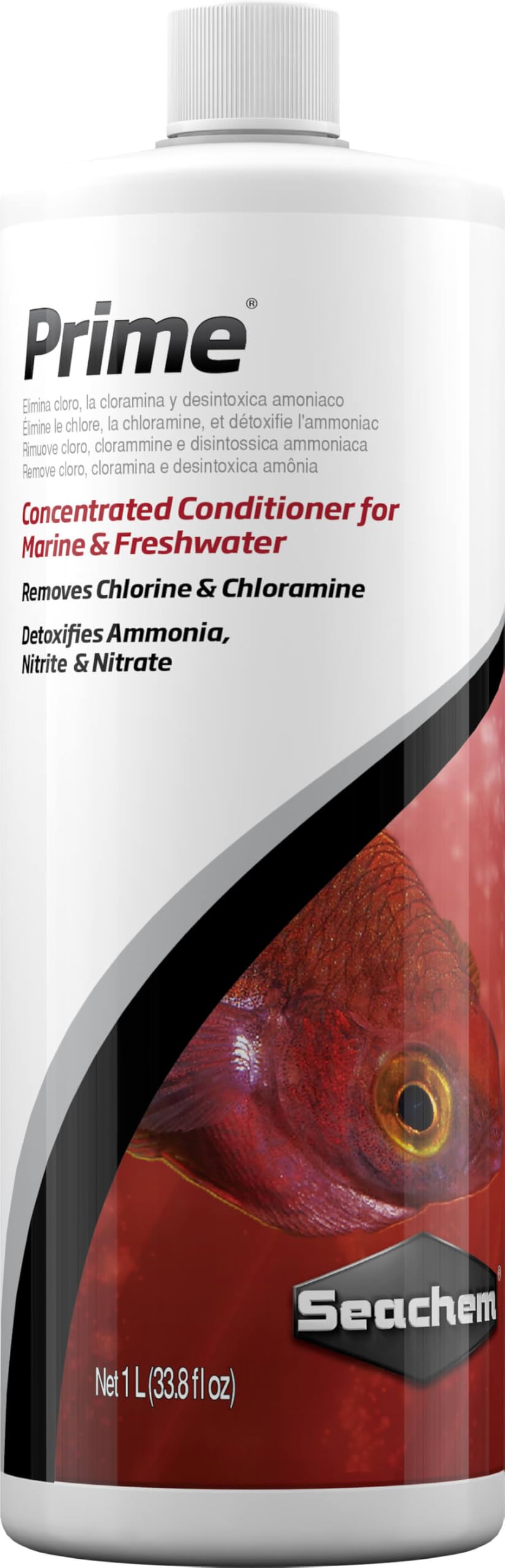 Seachem Prime Concentrated Water Conditioner - Removes Chlorine/Chloramine | Detoxifies Ammonia/Nitrite | 1000 ml 1