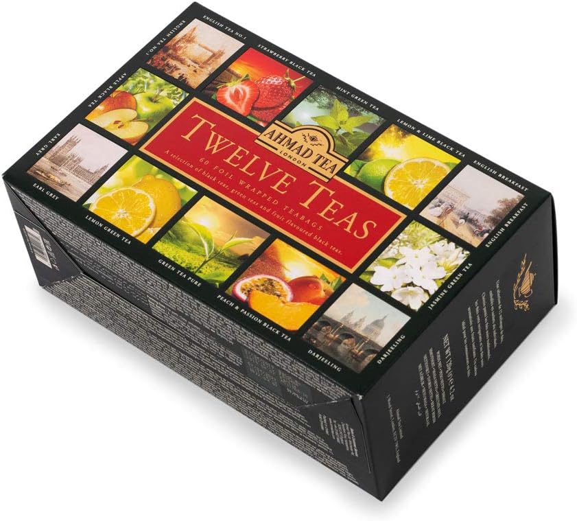 Ahmad Tea Twelve Teas Collection - 60 Tea Bags with Black, Green & Fruit Flavoured Teas 4