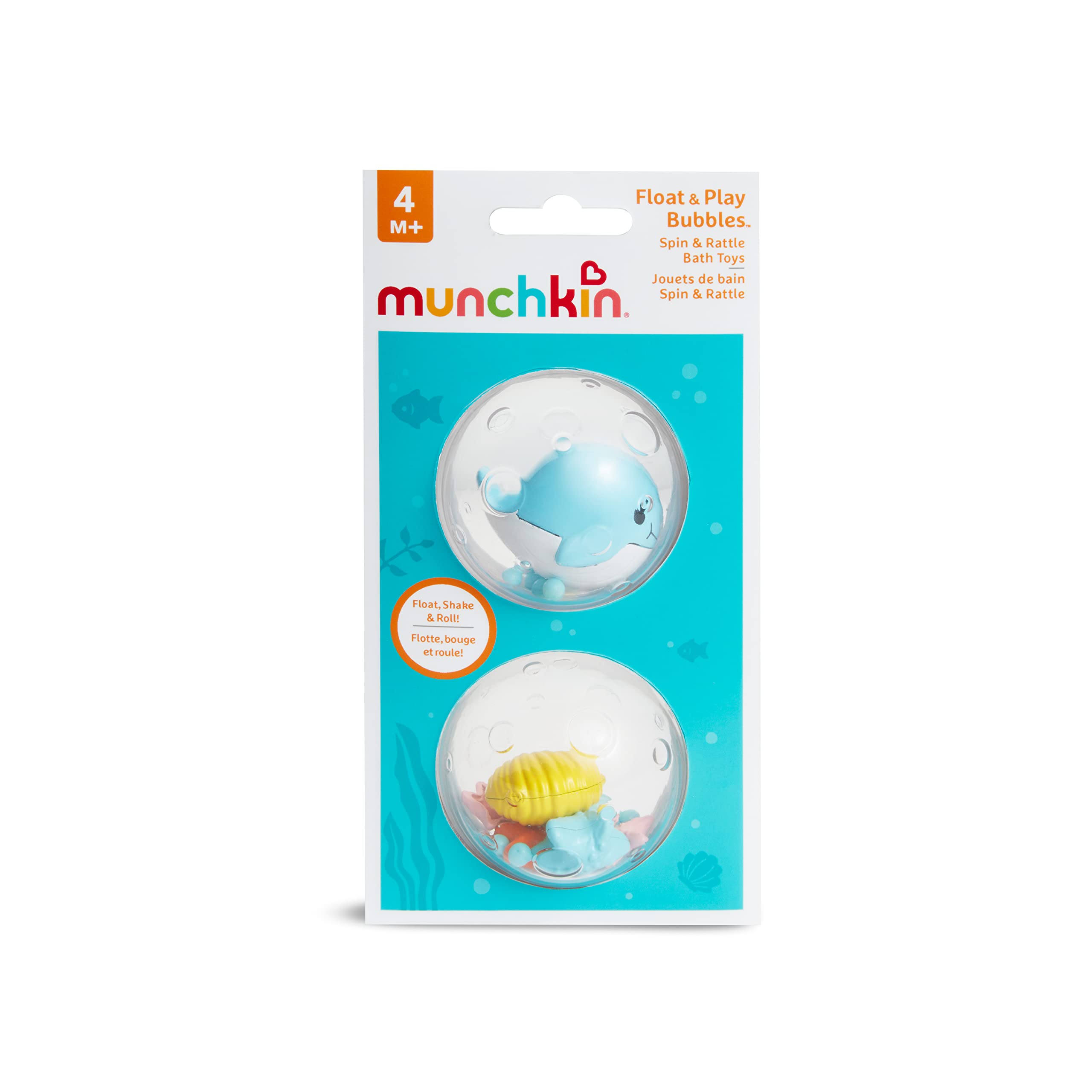 Munchkin Float and Play Bubbles Bath Toy - Floats, Spins, Rattles for Babies 3M+
