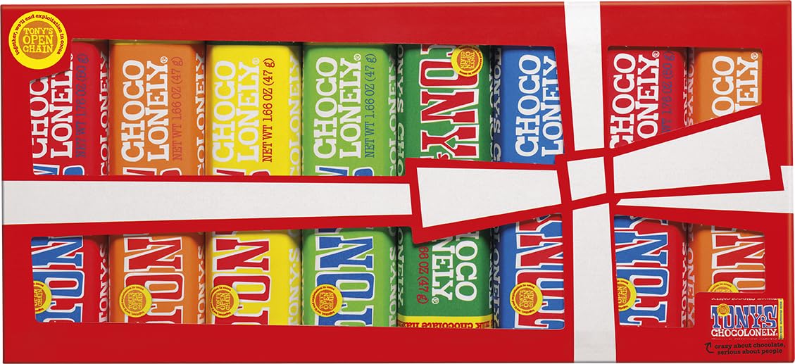 Tony's Chocolonely Extended Rainbow Tasting Pack - 8 Bars, 385g, Assorted Flavours