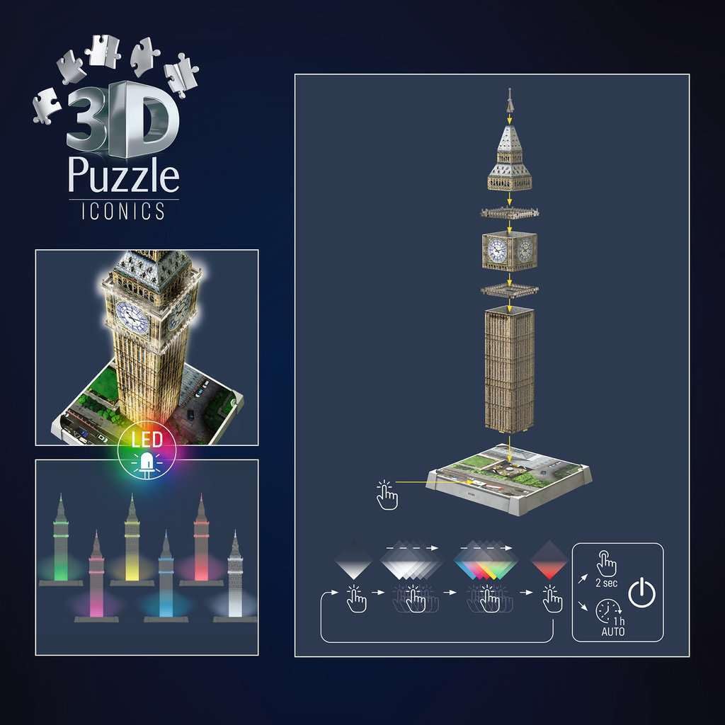 Ravensburger Iconics Big Ben Light-Up 3D Jigsaw Puzzle - 216 Pieces 17