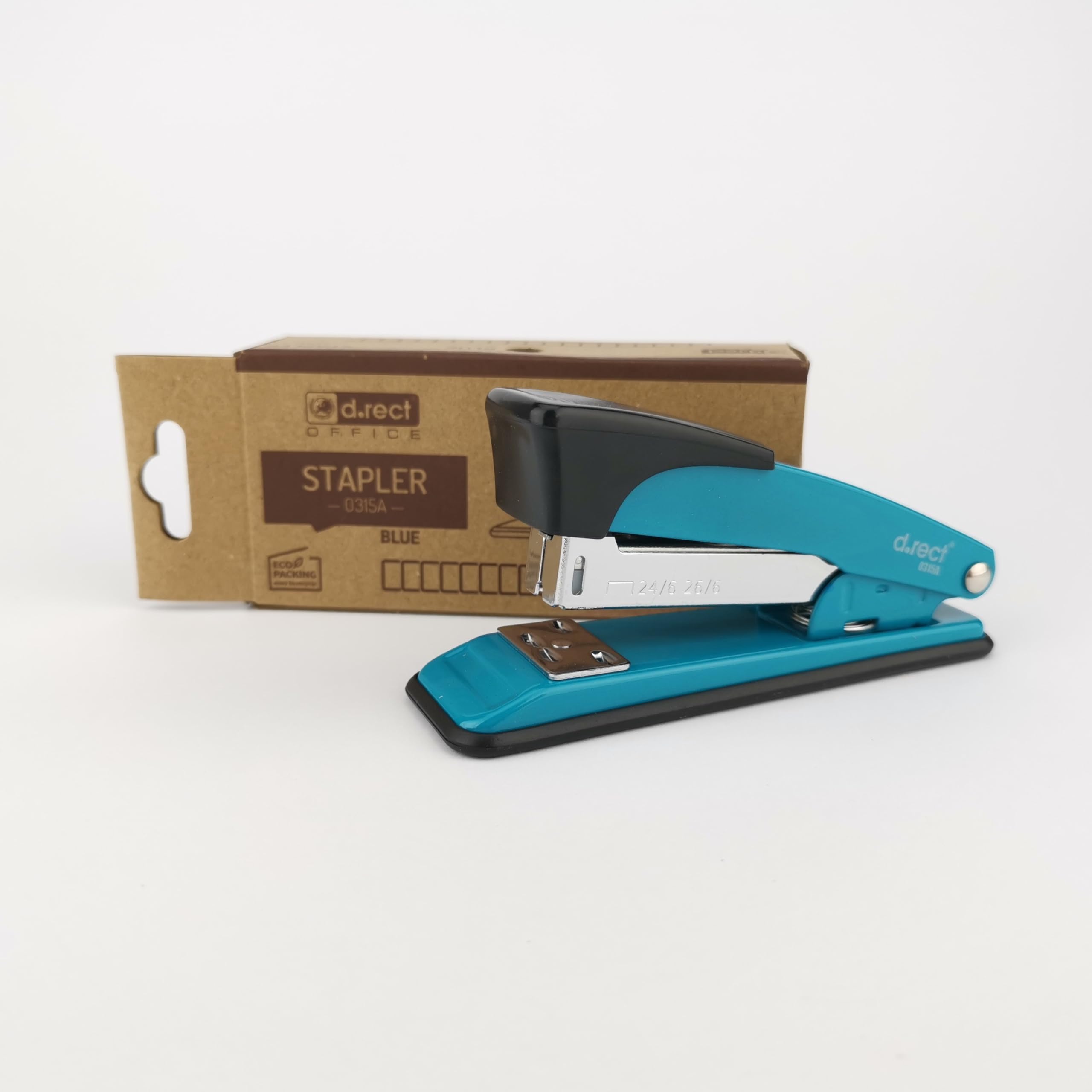 D.RECT 315A Metal Desktop Stapler - 30 Sheet Capacity | 50mm Depth | Blue 7