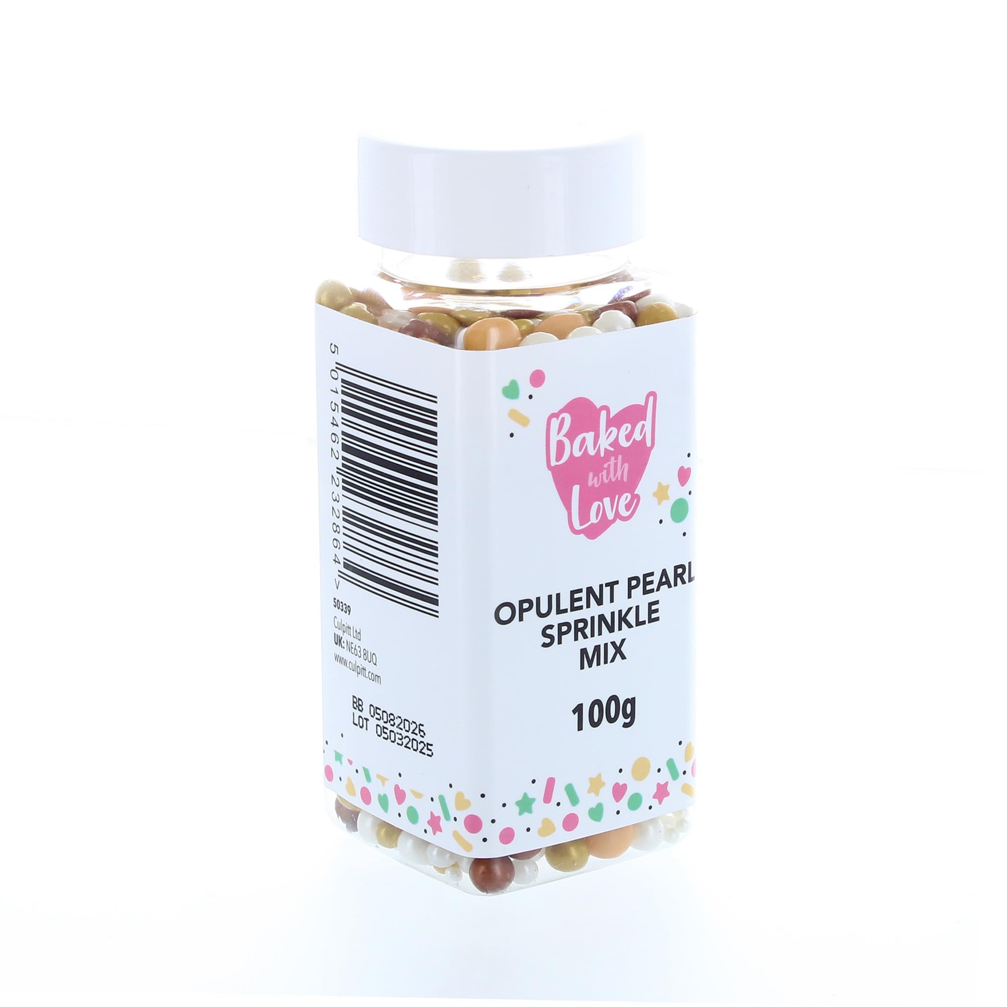 Baked with Love - Opulent Pearl Sprinkles Mix | 100g Edible Cake Decorations