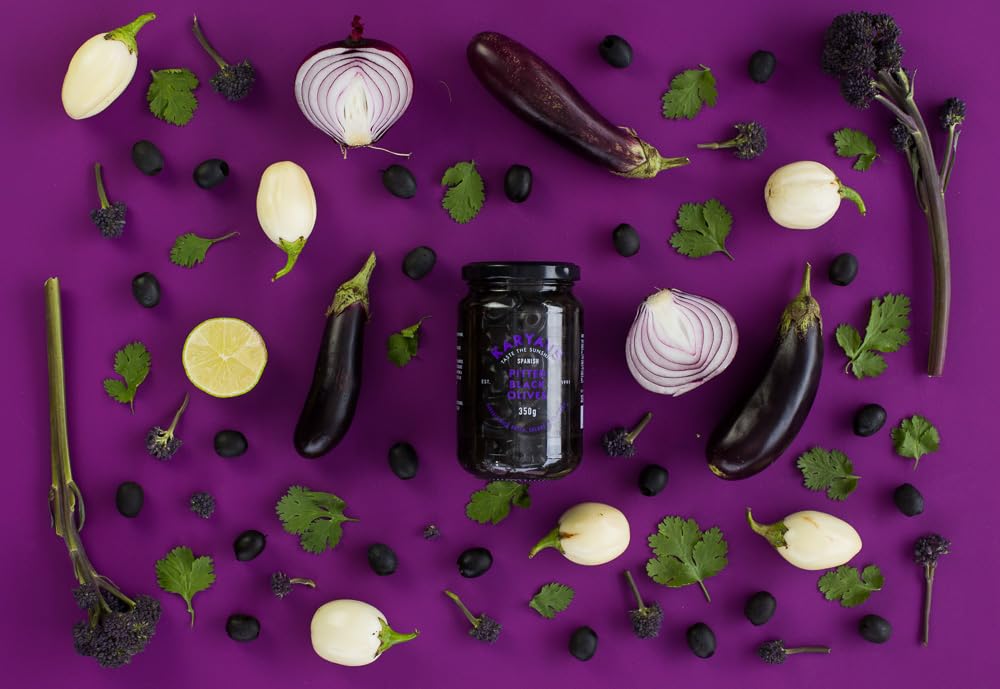 Karyatis Spanish Black Pitted Hojiblanca Olives in Brine 907g