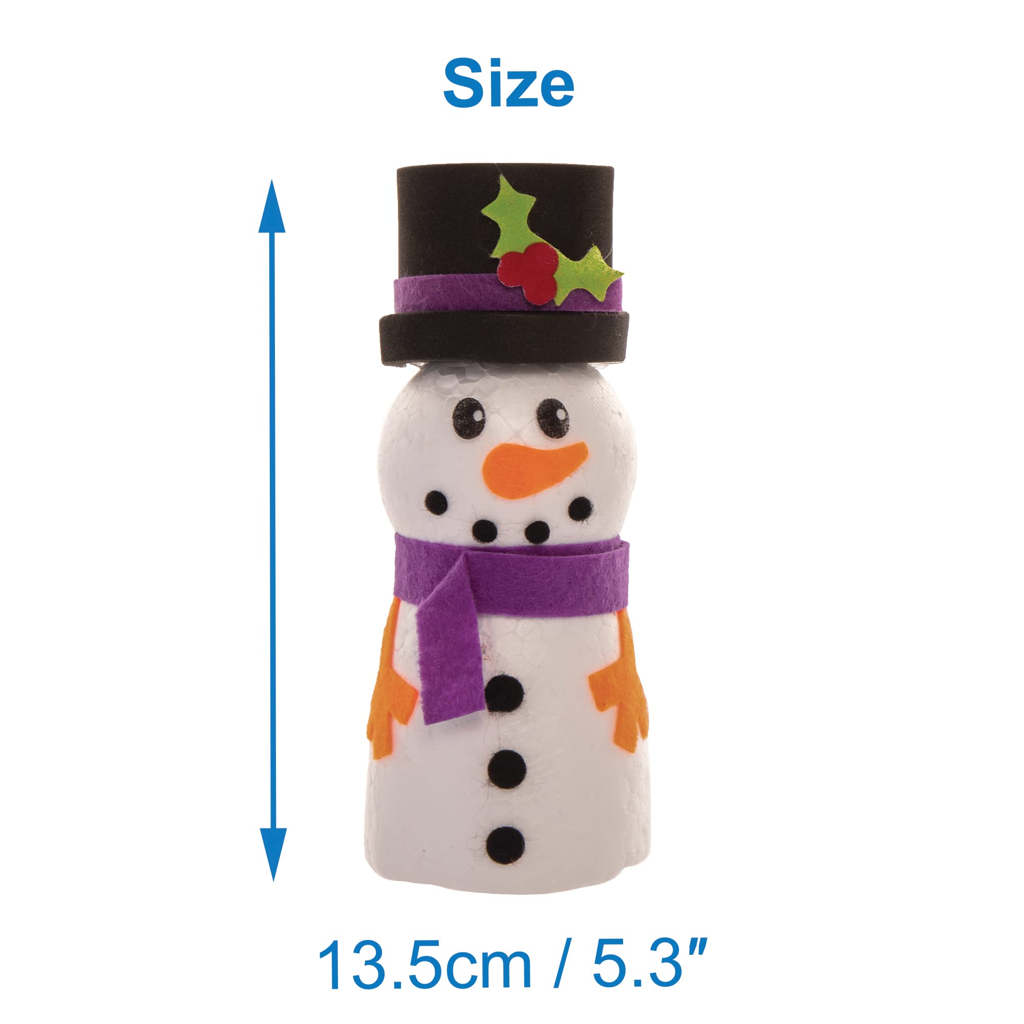 Baker Ross Build a Snowman Craft Kit - Pack of 4, Christmas Arts & Crafts for Kids