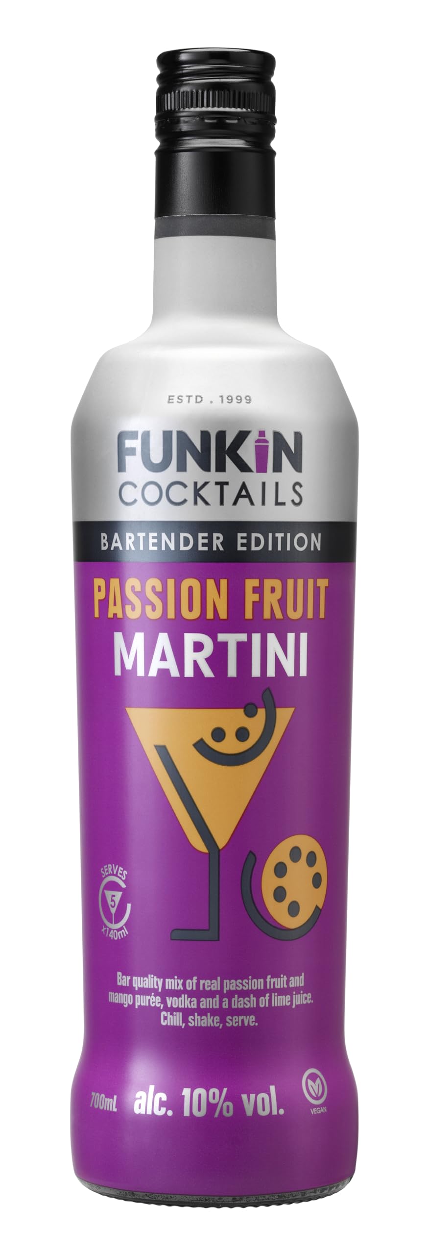 Funkin Cocktails Ready to Drink Passion Fruit Martini Bottle | 10% ABV | 700 ml