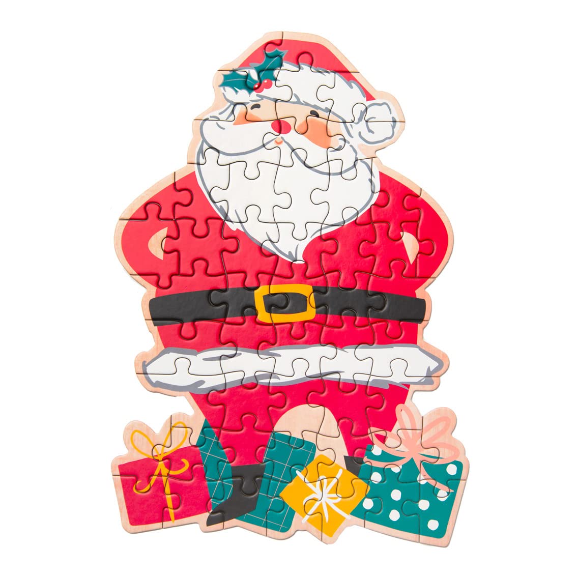 Talking Tables 50-Piece Santa Christmas Jigsaw Puzzle for Kids Age 3+