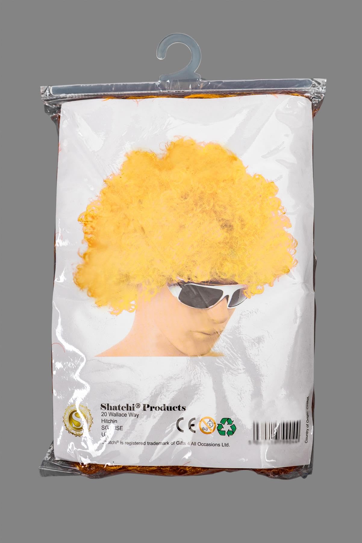 SHATCHI Afro Wig Curly Bouncy Orange Hair for Fancy Dress Party Costume Disco Accessory 70s Theme Unisex 4