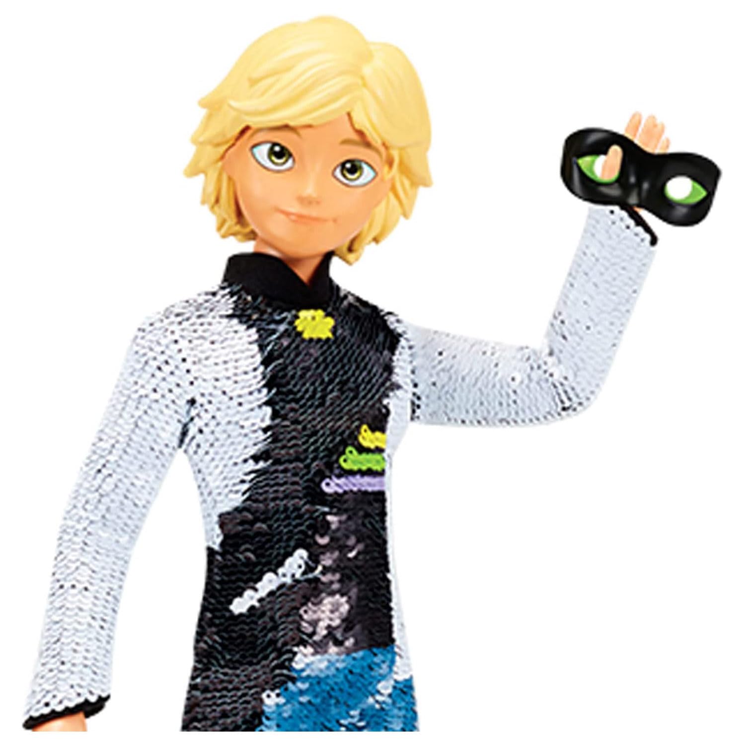 Bandai Miraculous Cat Noir Fashion Flip Doll - 26cm Articulated Action Figure with Reversible Sequins 15