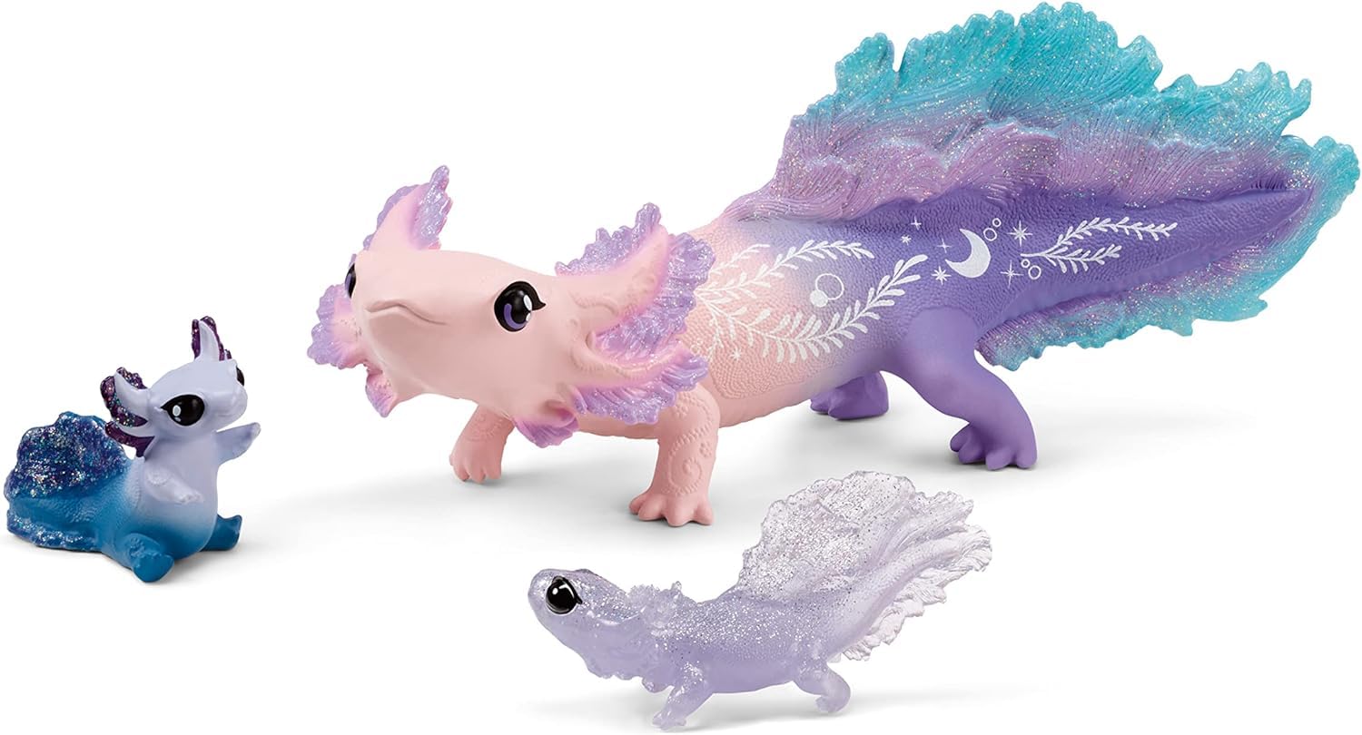 Schleich Bayala 42628 Axolotl Salamander Playset - 3-Piece Magical Underwater Figures 3