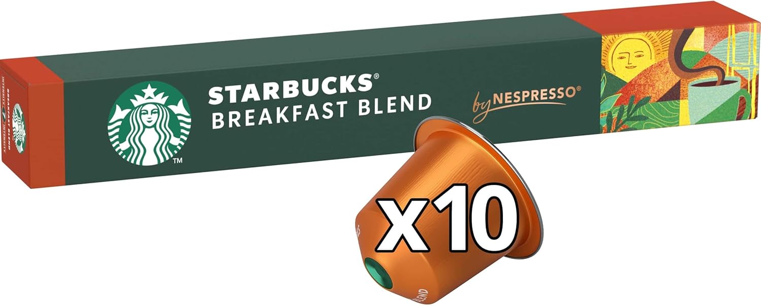 STARBUCKS - Breakfast Blend Medium Roast Coffee Capsules, 60 Capsules (6 x 10) for Nespresso Machines 5