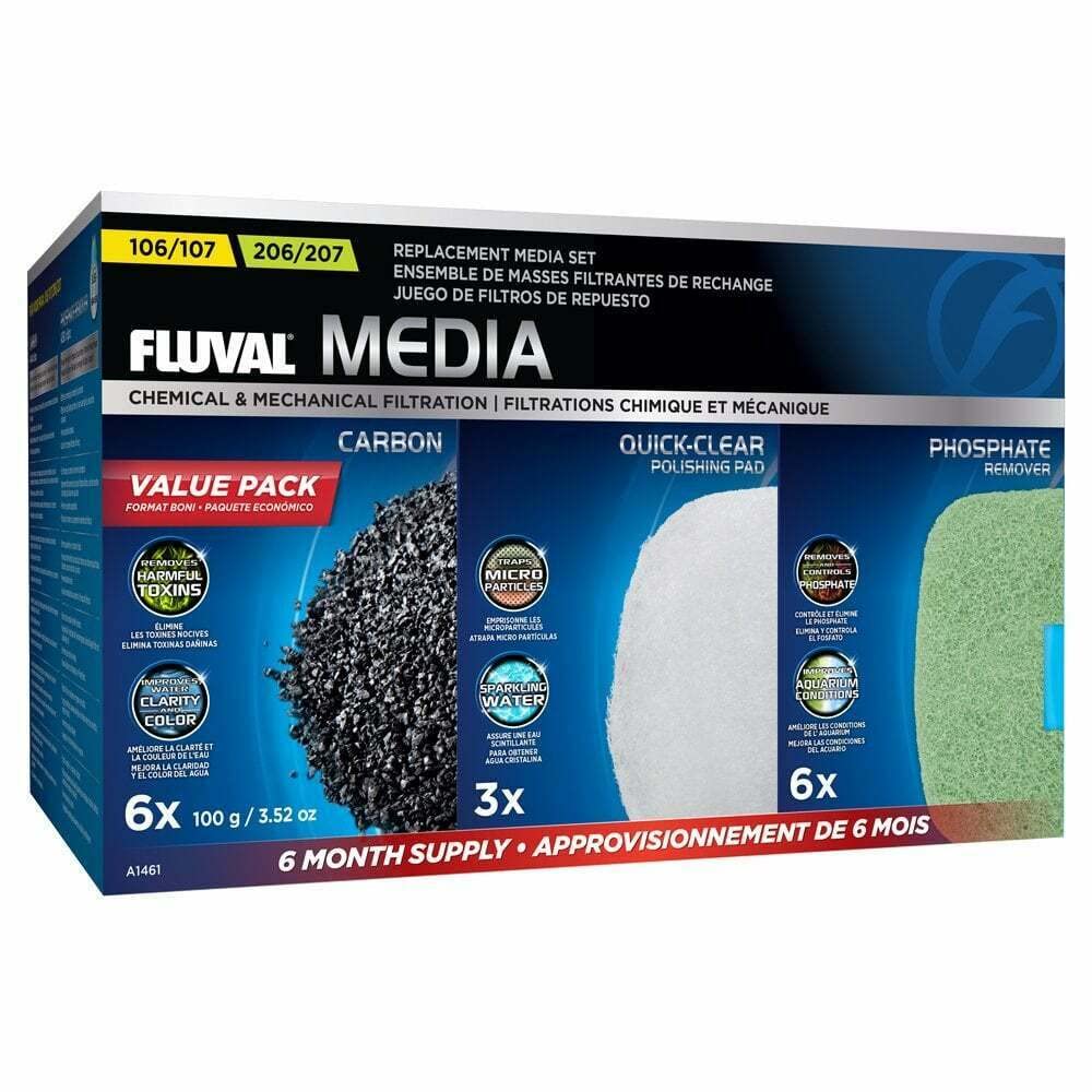 Fluval 107/207 Filter Media Value Pack - Maximum Filtration | 6-Month Supply
