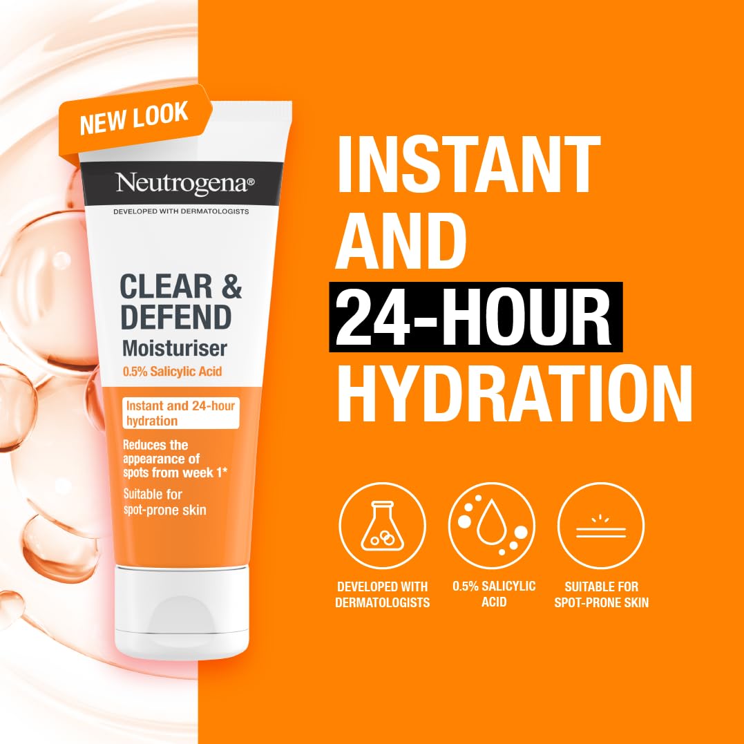 Neutrogena Clear and Defend Moisturiser - Oil-Free, 50 ml, For Spot-Prone Skin 5