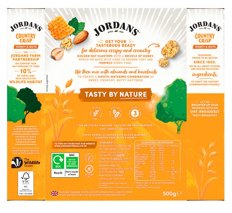 Jordans Country Crisp Honey & Nut Whole Grain Cereal, 500g 7