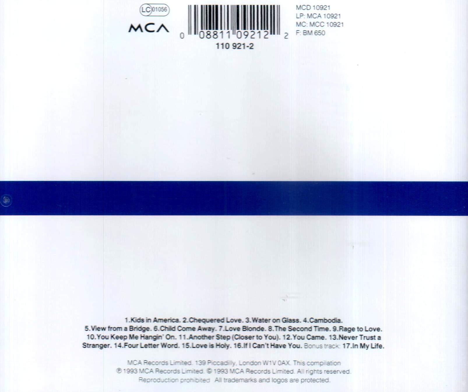 Kim Wilde - The Singles Collection 1981-1993 Audio CD 6