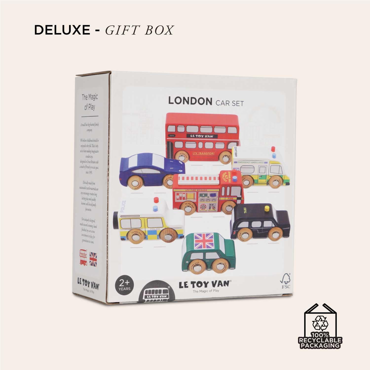 Le Toy Van Iconic Wooden London Themed Toy Car Play Set - 7 Pieces | Train Track Compatible 6