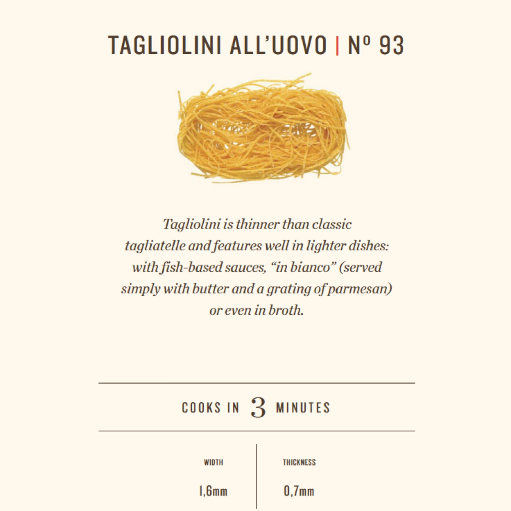 Rummo - Egg Tagliolini All'uovo Pasta No. 93 - Fine-Cut Italian Egg Pasta 3