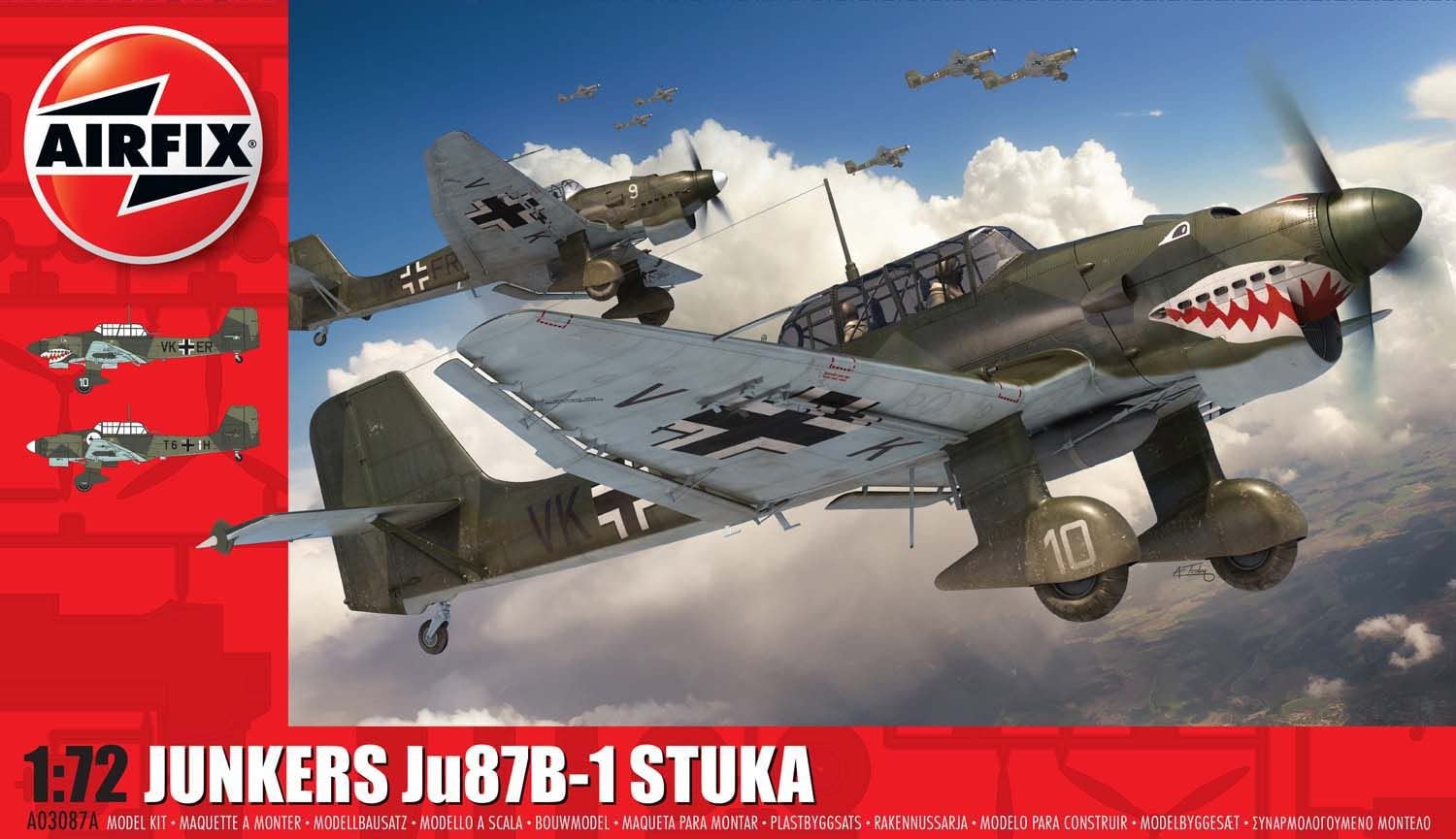 Airfix Junkers Ju87 B-1 Stuka 1:72 Scale Model Kit - 110-Piece Aircraft Building Set for Ages 8+ 3