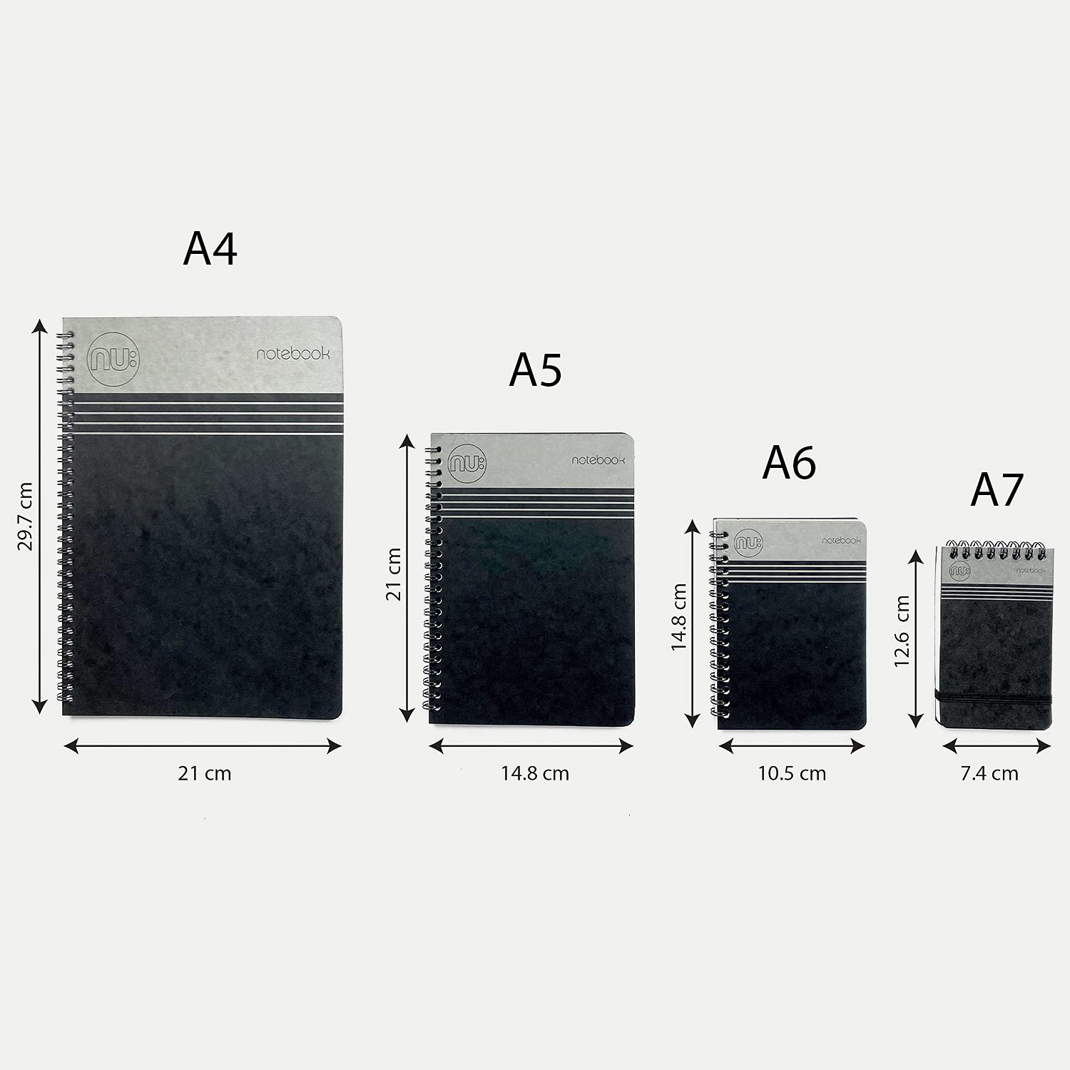 nu: Craze Cloud Notebook - A7 Black | 110 Pages | 80gsm FSC Paper | Wirebound 5